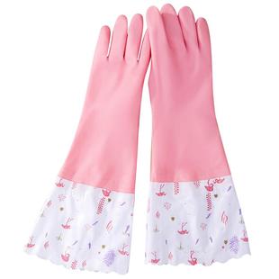 洗碗手套家务家用清洁橡胶女厨房耐用型洗衣服加绒专用厚胶皮加长