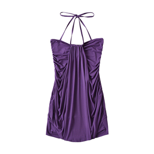 YoungGirlDay辣妹风性感抹胸系带挂脖褶皱垂感灯笼连衣裙包臀短裙