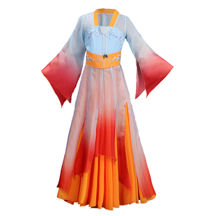 古典舞演出服女飘逸水袖采薇舞蹈服中国风练功服大摆裙舞蹈裙服装