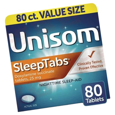 美国进口UNISOM SleepTabs多西拉敏片助眠片缓解失眠孕吐夜间深睡