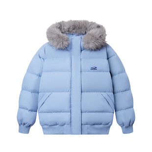 江南先生NewJNXS美式复古可拆毛领鹅绒服秋冬男女加厚面包羽绒服