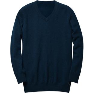 商务羊绒衫男士V领100纯山羊绒毛衣男款秋冬鸡心领针织打底羊毛衫