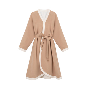 知则原创汉元素大衣改良褙子修身百搭舒适双色一步一想【洛北思】