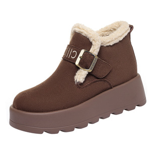 小鞋匠雪地靴女加绒冬季新款套筒加绒短靴厚底防滑耐磨保暖舒适