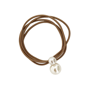 气质温婉简约珍珠发绳高弹力多股皮筋发饰少女扎头绳韩国饰品皮套