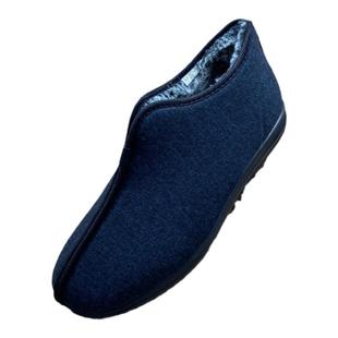 呢子面传统中式男棉鞋 福连升老北京布鞋 软底舒适毛绒男鞋福联升