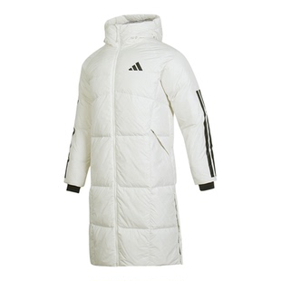 阿迪达斯 暖「芯」科技600蓬长款保暖连帽鸭绒羽绒服男冬季JG3840