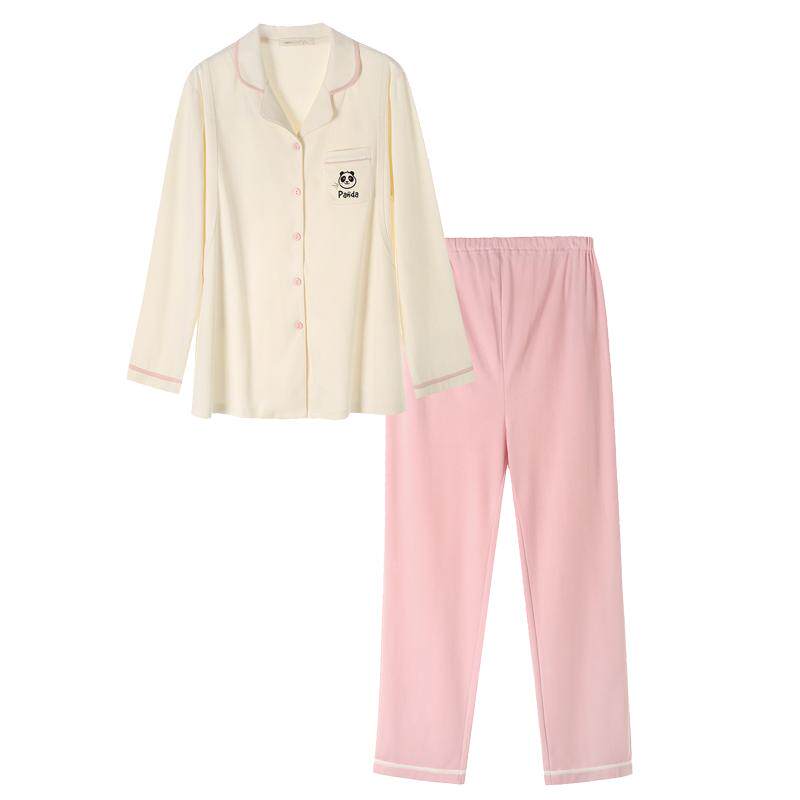 快乐屋全棉月子服2026新款时尚翻领哺乳衣家居服套装孕妇睡衣长袖