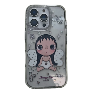 可爱软萌卡通小玉女孩适用iPhone17ProMax手机壳少女心韩风苹果16pro新款15PRO女款小众13全包14防摔硅胶软壳