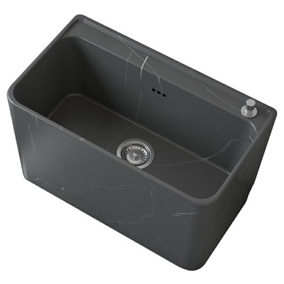 网红灰色岩板纹理陶瓷拖把池