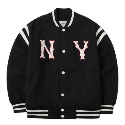 MLB仿羊羔绒夹克男女装2025秋季新款宽松外套休闲运动服3AJPV1546