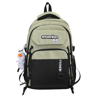 可挂拉杆箱书包男初中生新款大容量装书本轻便潮酷短期出行双肩包