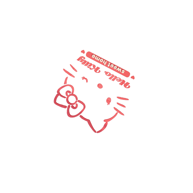 hellokitty猫门贴纸房间墙面