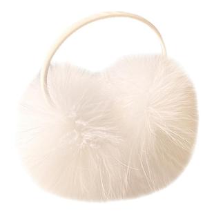 白色貉子毛整皮奢华皮草保暖耳罩貉子毛染色金黄冬天护耳防冻耳包