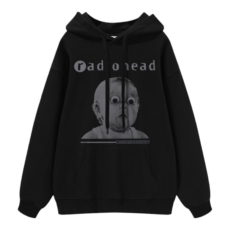 Radiohead摇滚风连帽圆领卫衣