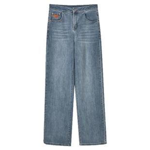 2025年秋装Outlets专柜 高端AE系列直筒显瘦长裤弹力修身牛仔裤女