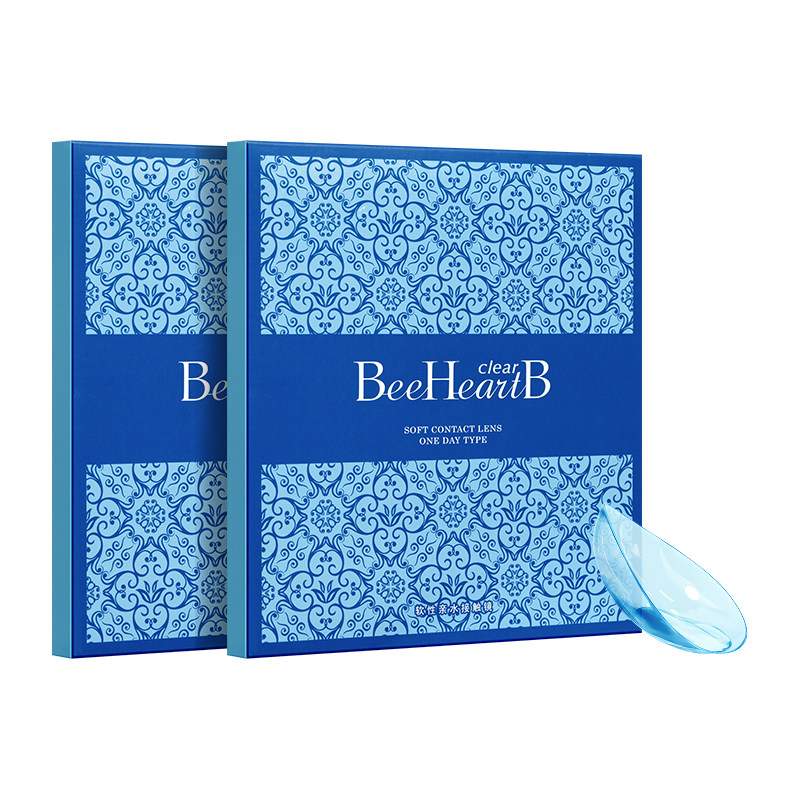 【2盒囤货装】BeeHeartB近视隐形眼镜日抛60片透明水凝胶轻薄舒适