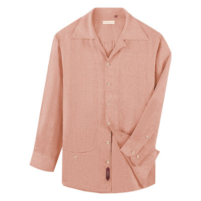 Acmecultum亚麻古巴领宽松衬衫