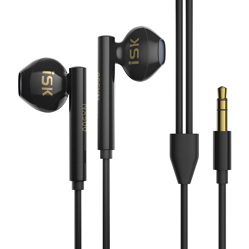 isk NX500直播监听耳机主播专用有线半入耳式dj长线电脑声卡录音