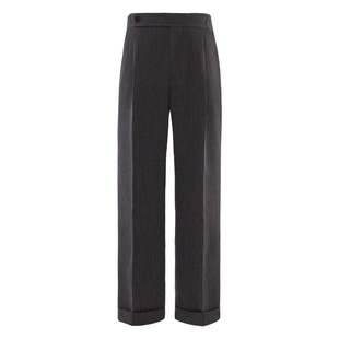 Acme cultum绅士盔甲澳洲羊毛骑兵呢高腰单褶直筒西裤男正装长裤