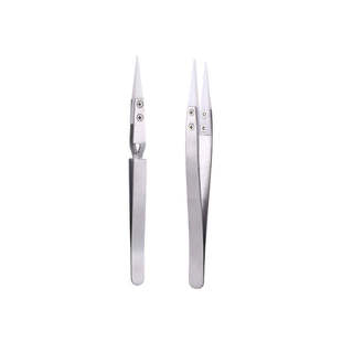 美甲陶瓷头塑形钳半贴不锈钢夹取工具直头镊子取钻光疗延长定形夹