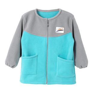 儿童罩衣秋冬宝宝吃饭拉链罩衫羽绒服外套小孩防脏护衣男女童围兜