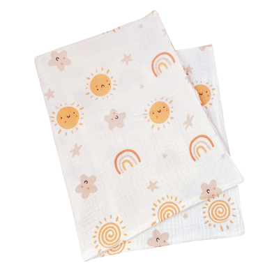 爱予宝贝正品A类全棉双层皱皱棉纱布儿童枕套四季宝宝纯棉枕头套