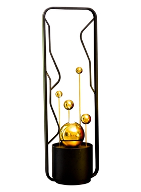 巧娜铁艺招财流水现代轻奢客厅