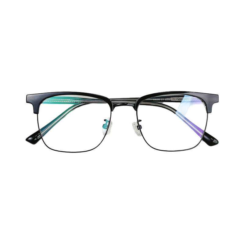 半框眼镜近视镜框度数可配男款镜架黑框散光镜片男士高级感痞帅