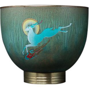 容山堂敦煌窑变陶瓷彩绘茶杯主人杯大品茗单杯建盏盖碗公道杯茶具