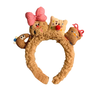 可爱搞怪曲奇发箍卡通毛绒2026新款洗脸敷面膜化妆压头发头箍发夹