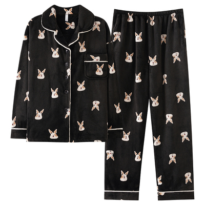 珊瑚绒情侣睡衣秋冬款加绒加厚