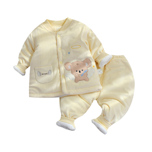 宝宝夹棉分体套装加厚棉衣棉裤过冬外穿保暖冬装婴幼儿冬装两件套