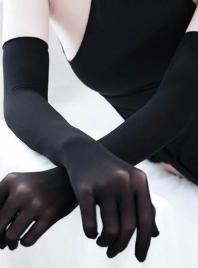 五指无缝红白灰色黑丝手套cosplay动漫JK防晒结婚新娘天鹅绒礼仪