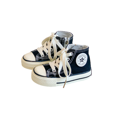 春秋韩版儿童高帮帆布鞋板鞋