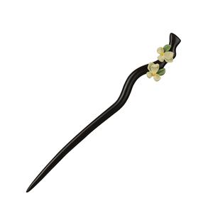 追师黑檀木发簪女古风高级感花朵簪子盘发简约新中式发钗日常木簪