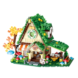 古迪积木梦镜小屋儿童益智力拼装玩具女孩拼插拼图咖啡房模型礼物