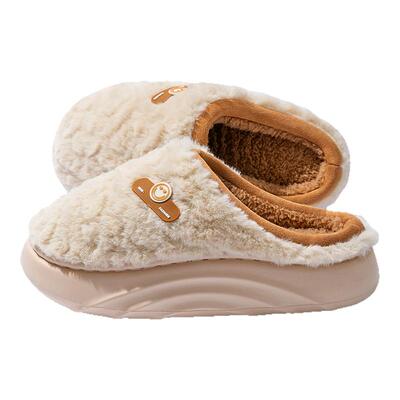 厚底棉拖鞋女士加绒保暖2025新款秋冬季防滑外穿室内家居棉拖鞋男