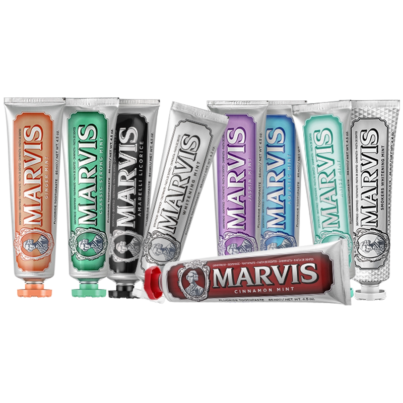 Marvis玛尔仕意大利进口薄荷牙膏85ml亮白含氟防龋清新净澈玛尔斯