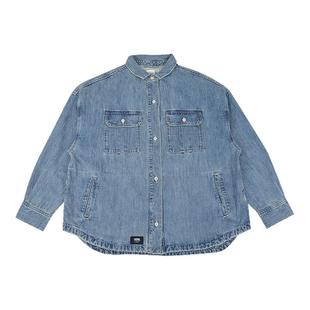 VANS范斯新款女子时尚百搭牛仔外套运动休闲长袖衬衫VN000QP3FAI