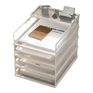 新款桌面A3A4文件架金属资料架文件框多层文件收纳架办公室收纳盒书架书立档案办公桌文具用品大全置物架子