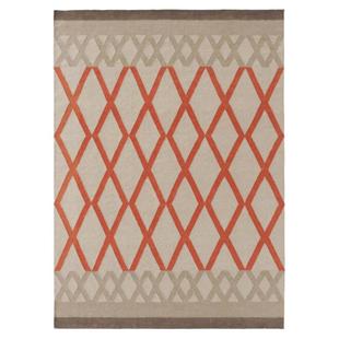 GIRONES进口手工编织羊毛易清理基里姆花毯地毯挂毯块毯珊瑚色