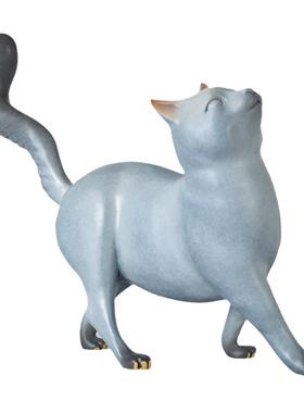 黄铜猫摆件萌萌可爱猫咪装饰礼品