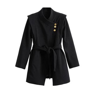 黑色羽绒大衣女2025冬季新款小个子高级感轻奢赫本风显瘦毛呢外套