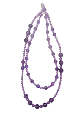 冰镇葡萄天然紫水晶串珠项链女