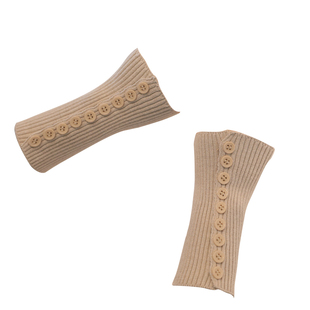 2025秋冬新款百搭侧排纽扣护腕保暖防风护手腕护肘假袖口关节防寒