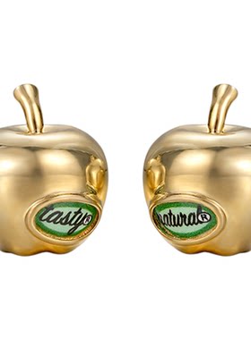 XTASTE TysGrocery 美味标签苹果耳钉对称分左右原创设计特别创意