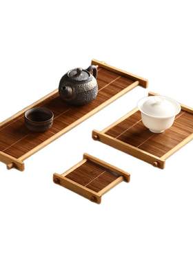天然竹制井字杯垫隔热垫方形杯托