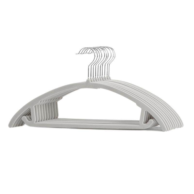 留存道卞老师推荐超薄无痕防滑不起包弧形植绒半圆衣架透光晾衣架