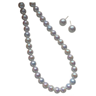 科技力量！极光镜面Akoya天女级珍珠项链人造幻彩伴彩天然澳母贝